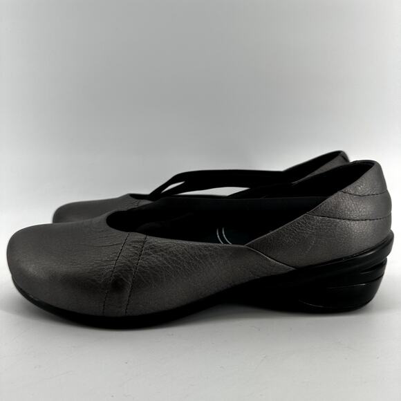 Dansko Avery Mary Jane Clogs Leather Round Toe Low Top Slip On Heel Gray 8.5 - Picture 3 of 6